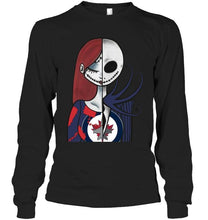 Load image into Gallery viewer, Winnipeg Jets Jack Skellington Sally halloween fan shirt