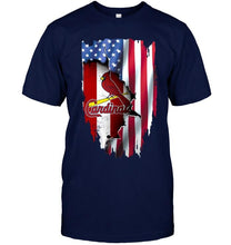 Load image into Gallery viewer, St Louis Cardinals flag ripped american flag shirt