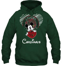 Load image into Gallery viewer, Mickey loves Arizona Cardinals fan shirt