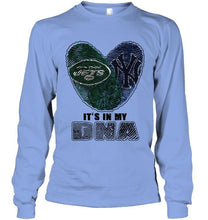 Load image into Gallery viewer, New York Jets and New York Yankees it's my dna love fingerprints shirt
