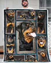 Load image into Gallery viewer, shapes of rottweiler for dog lover quilt blanket