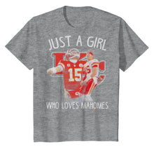 Load image into Gallery viewer, Kansas City Chiefs Just a girl who loves Mahomes shirt by Moteefes store Youth Classic Tee