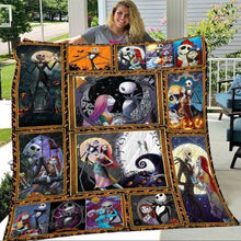 Load image into Gallery viewer, sally jack skellington kiss quilt blanket