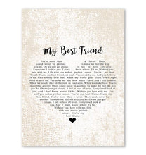 Load image into Gallery viewer, Tim McGraw My best friend lyric heart typography