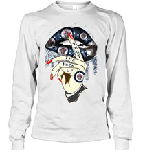 Load image into Gallery viewer, Shut the f ck up sexy Winnipeg Jets glittering lips shirt