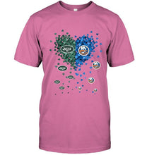 Load image into Gallery viewer, New York Jets and New York Islanders tiny hearts shaped fan shirt