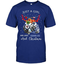 Load image into Gallery viewer, Just a girl who love Winnipeg Jets and christmas fan shirt