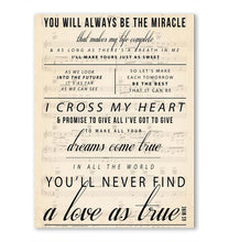 Load image into Gallery viewer, George Strait I Cross My Heart Lyric You'll never find a love as mine lyric poster