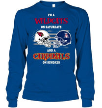 Load image into Gallery viewer, I'm Arizona Wildcats on Saturdays and Arizona Cardinals on Sundays shirt