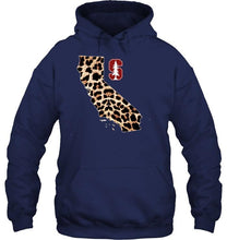 Load image into Gallery viewer, Stanford Cardinal panther pattern state map hoodie