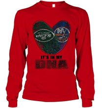 Load image into Gallery viewer, New York Jets and New York Islanders it's my dna love fingerprints shirt