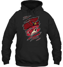 Load image into Gallery viewer, Arizona Cardinals and Arizona Coyotes layer under ripped shirt