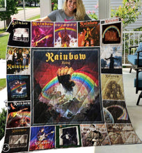 Load image into Gallery viewer, rainbow rising for rainbow fans quilt blanket