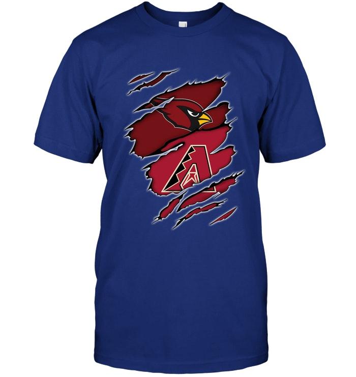 Arizona Cardinals and Arizona Diamondbacks layer under ripped shirt