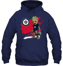 Load image into Gallery viewer, Winnipeg Jets angry baby groot ripped simpson shirt
