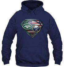 Load image into Gallery viewer, New York Jets and Buffalo Sabres superman american flag layer shirt