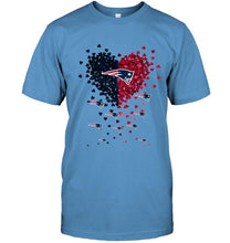 Load image into Gallery viewer, New England Patriots dual colors tiny heart shaped shirt