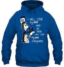 Load image into Gallery viewer, I will love my Winnipeg Jets here or there love everywhere the cat fan simpson shirt