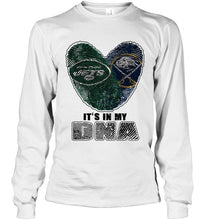 Load image into Gallery viewer, New York Jets and Buffalo Sabres it's my dna love fingerprints shirt