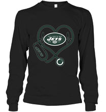 Load image into Gallery viewer, New York Jets nurse scope love heartbeat shirt