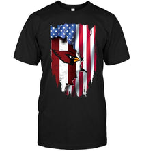 Load image into Gallery viewer, Arizona Cardinals flag ripped american flag shirt