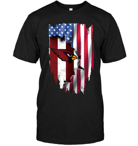 Arizona Cardinals flag ripped american flag shirt