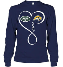Load image into Gallery viewer, New York Jets Buffalo Sabres love heart shirt