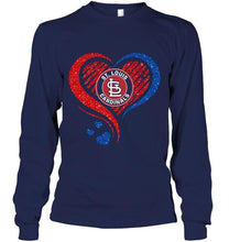 Load image into Gallery viewer, St Louis Cardinals heart glittering shirt