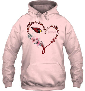 Arizona Cardinals butterfly heart shirt