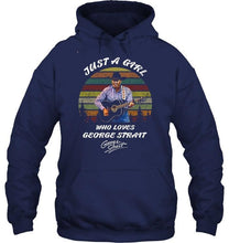 Load image into Gallery viewer, Just a girl who loves George strait signed retro shirt