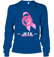 Load image into Gallery viewer, Winnipeg Jets real fans wear pink br east cancer support shirt