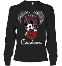 Load image into Gallery viewer, Mickey loves Arizona Cardinals fan hoodie