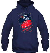 Load image into Gallery viewer, New England Patriots and Boston Red Sox layer under ripped shirt