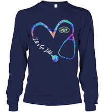 Load image into Gallery viewer, Let's go New York Jets dyed nurse scope love shirt