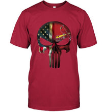Load image into Gallery viewer, St Louis Cardinals skull american flag shirt