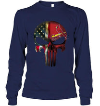 Load image into Gallery viewer, St Louis Cardinals skull american flag shirt