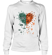 Load image into Gallery viewer, New York Jets and New York Mets tiny hearts shaped fan shirt