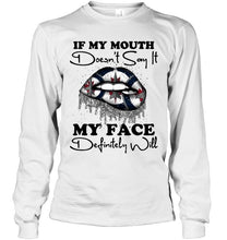 Load image into Gallery viewer, If my mouth doesn't say it my face definitely will Winnipeg Jets lips shirt