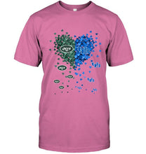 Load image into Gallery viewer, New York Jets and Buffalo Bulls tiny hearts shaped fan shirt