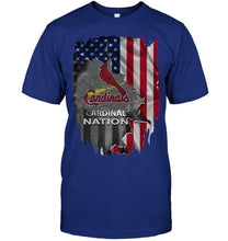 Load image into Gallery viewer, St Louis Cardinals nation american flag ripped shirt