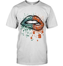Load image into Gallery viewer, New York Jets and Syracuse Orange glitter pattern sexy lips t shirt