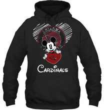 Load image into Gallery viewer, Mickey loves Arizona Cardinals fan hoodie