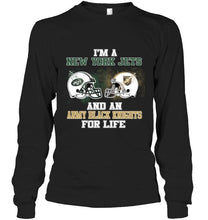 Load image into Gallery viewer, i'm a New York Jet and an Army Black Knight for life shirt