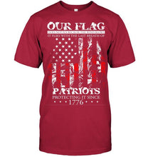 Load image into Gallery viewer, Our flag does not fly because wind blows it flies with breath of patriot protecting it shirt