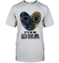 Load image into Gallery viewer, New England Patriots and Boston Bruins it's my dna love fingerprints shirt