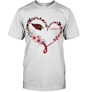 Arizona Cardinals butterfly heart shirt