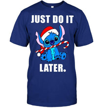Load image into Gallery viewer, Just do it later christmas stitch t shirt