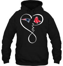 Load image into Gallery viewer, New England Patriots Boston Red Sox love heart shirt
