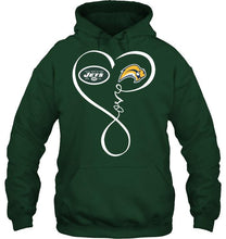 Load image into Gallery viewer, New York Jets Buffalo Sabres love heart shirt