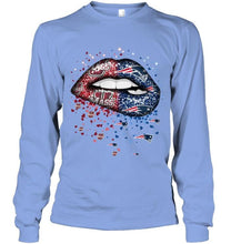 Load image into Gallery viewer, New England Patriots and UMass Minutemens glitter pattern sexy lips t shirt